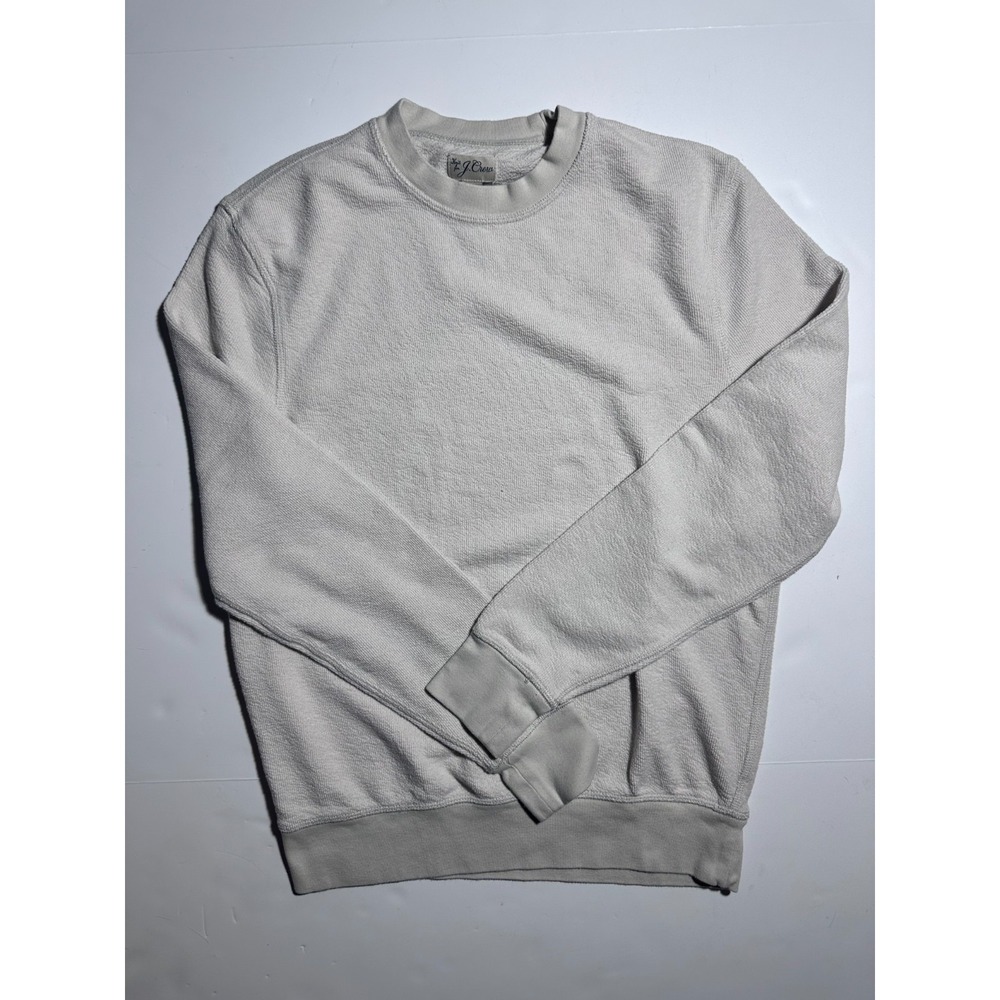 Knit for J.Crew Women's Cotton Mock Neck Sweater Beige Small Relaxed Fit